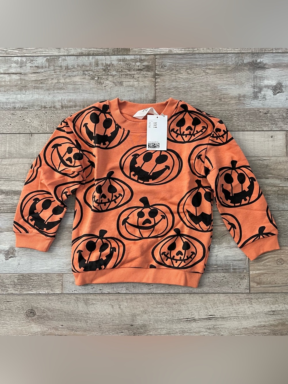 NWT H&M Kids  Halloween Pumpkin Sweater Size 3/4